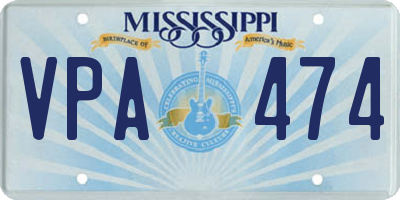 MS license plate VPA474