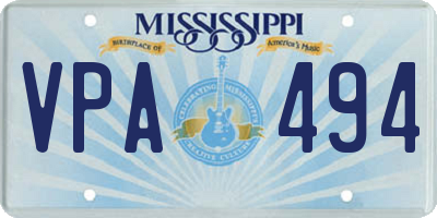 MS license plate VPA494