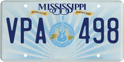 MS license plate VPA498