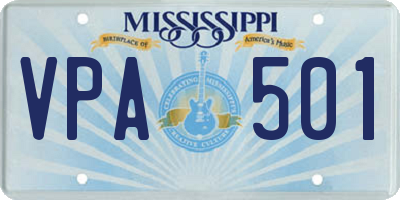 MS license plate VPA501