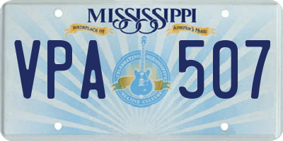MS license plate VPA507