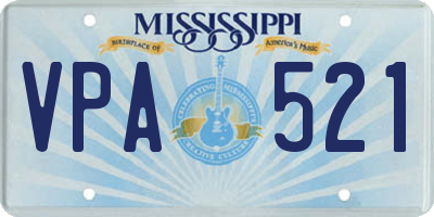 MS license plate VPA521