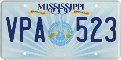 MS license plate VPA523