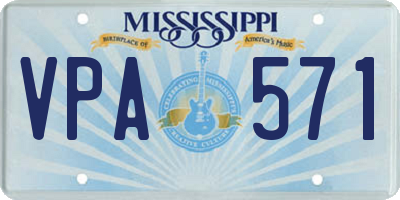MS license plate VPA571