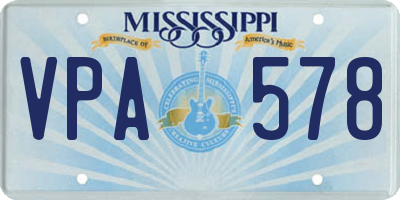 MS license plate VPA578