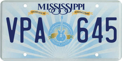 MS license plate VPA645