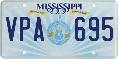 MS license plate VPA695