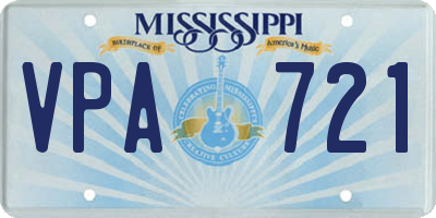 MS license plate VPA721