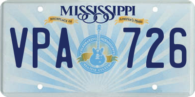MS license plate VPA726