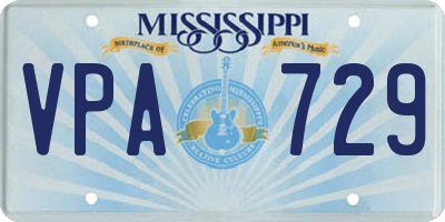 MS license plate VPA729