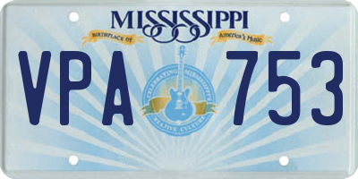 MS license plate VPA753