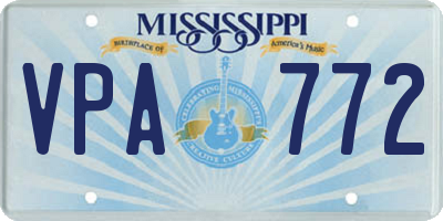 MS license plate VPA772