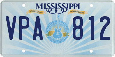 MS license plate VPA812