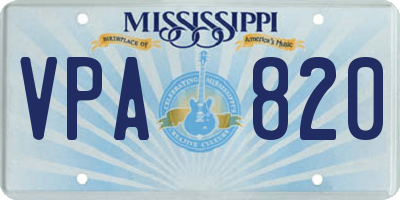 MS license plate VPA820