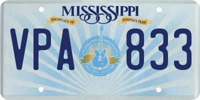 MS license plate VPA833