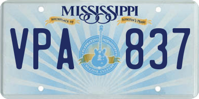 MS license plate VPA837