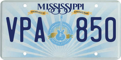MS license plate VPA850