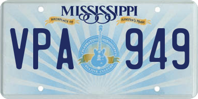 MS license plate VPA949