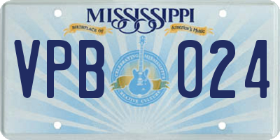 MS license plate VPB024