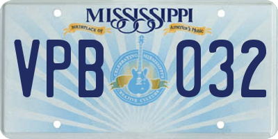 MS license plate VPB032