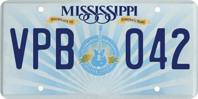 MS license plate VPB042