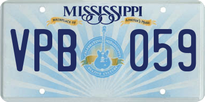 MS license plate VPB059
