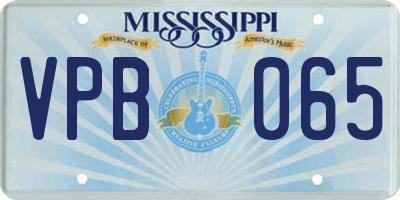 MS license plate VPB065