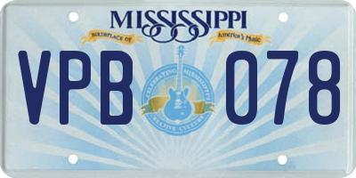 MS license plate VPB078