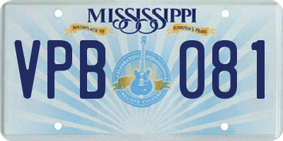 MS license plate VPB081