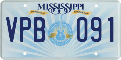 MS license plate VPB091