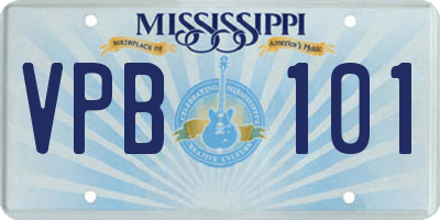 MS license plate VPB101