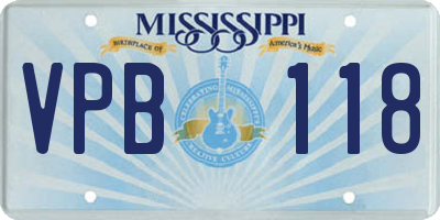 MS license plate VPB118