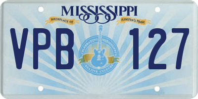 MS license plate VPB127
