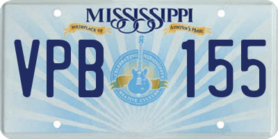 MS license plate VPB155