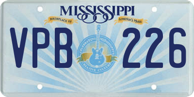 MS license plate VPB226