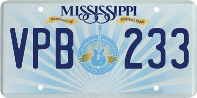 MS license plate VPB233