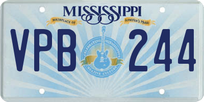 MS license plate VPB244