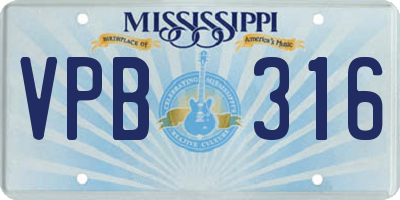 MS license plate VPB316