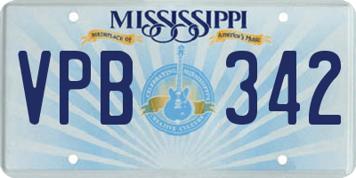 MS license plate VPB342