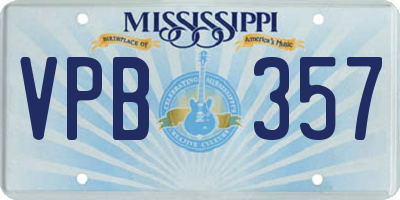 MS license plate VPB357
