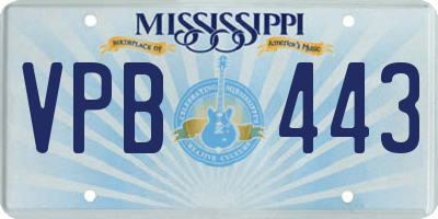 MS license plate VPB443