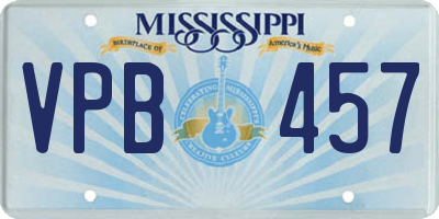 MS license plate VPB457