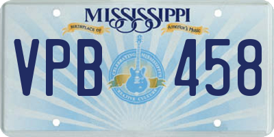 MS license plate VPB458