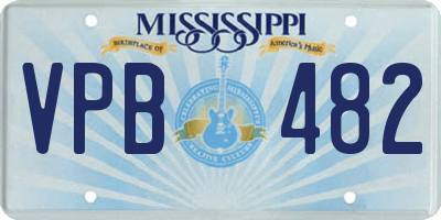 MS license plate VPB482