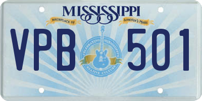 MS license plate VPB501