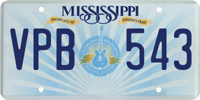 MS license plate VPB543