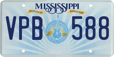 MS license plate VPB588