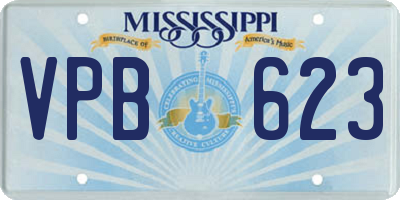 MS license plate VPB623