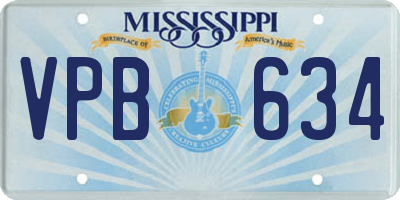 MS license plate VPB634