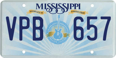 MS license plate VPB657